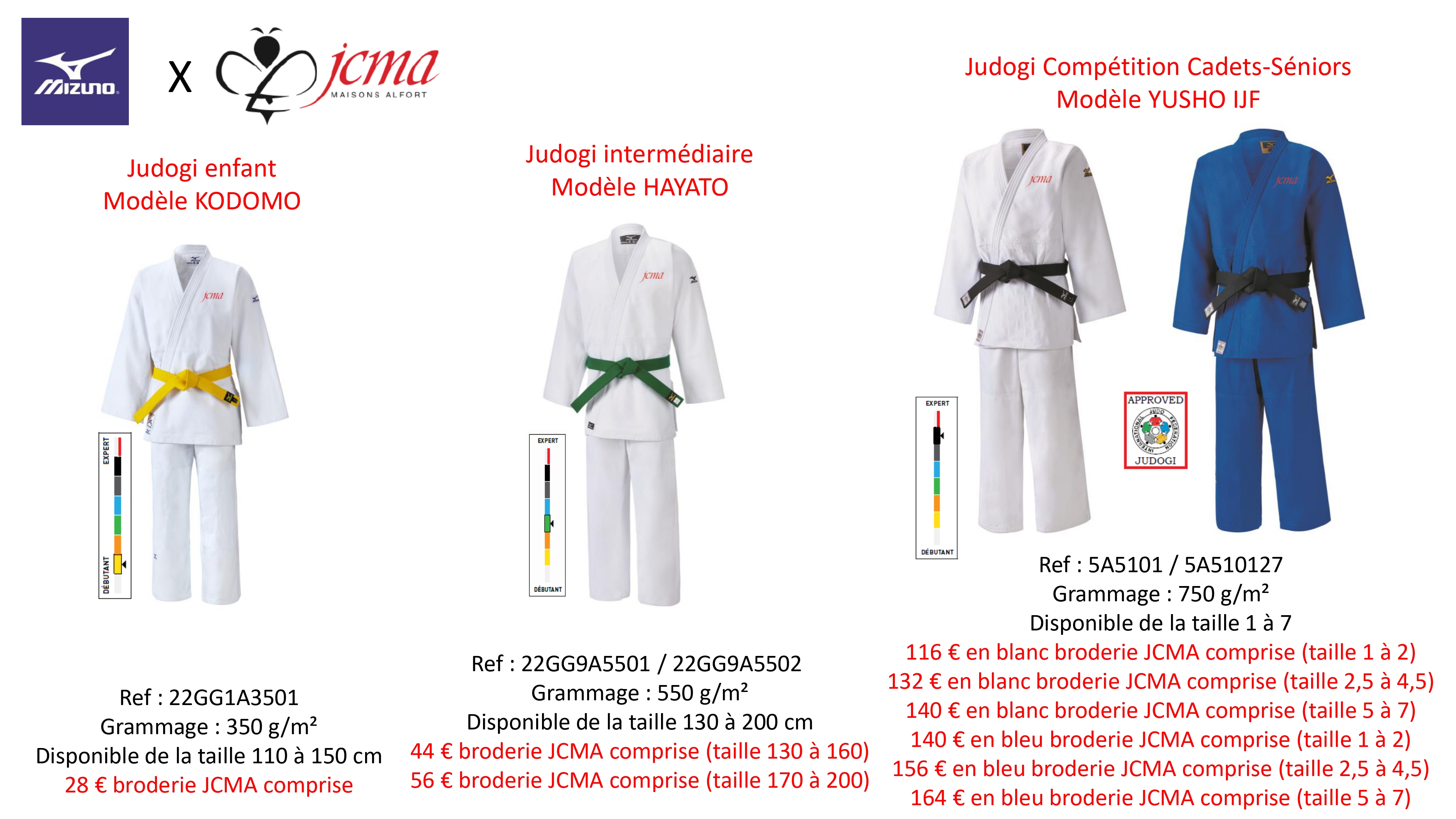Offre Judogis JCMA